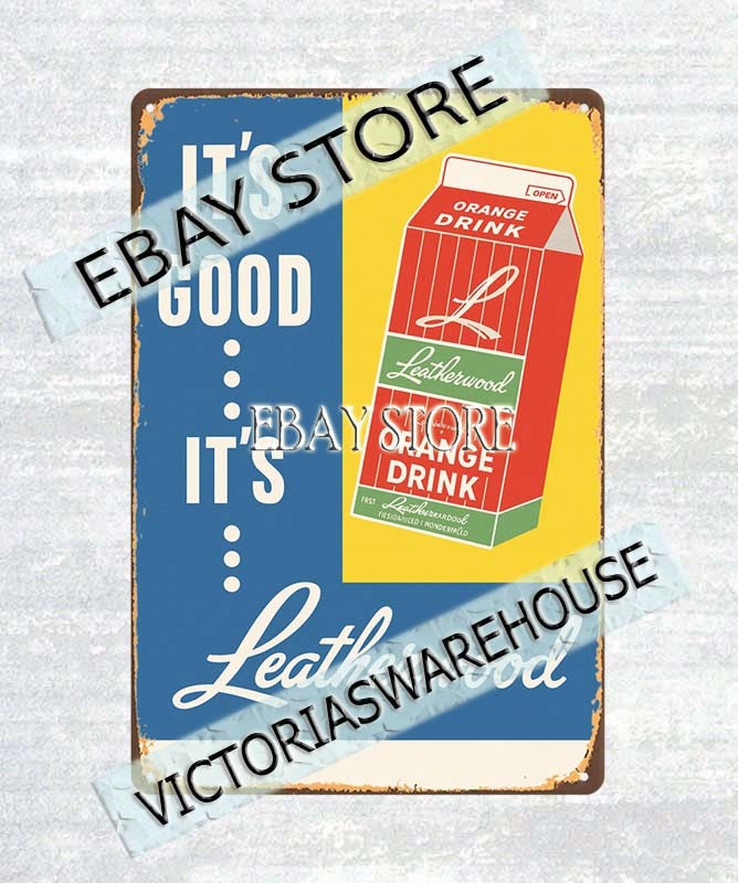 Leatherwood Dairy Milk Orange Drink Bluefield West Virginia tin sign