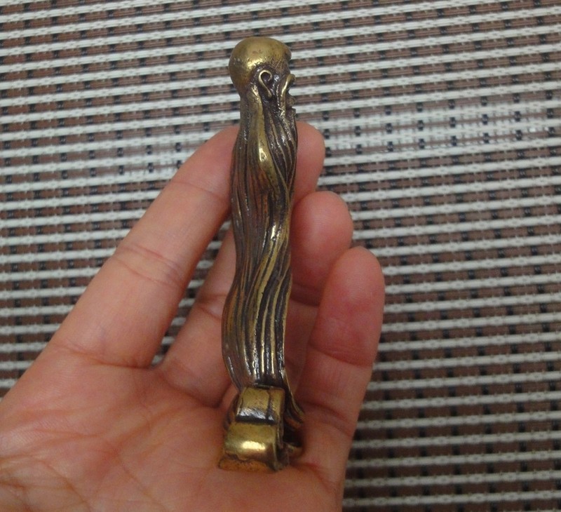 Vintage Style Solid Brass Longevity Old Man Figurine Statue for Home Decor gallery