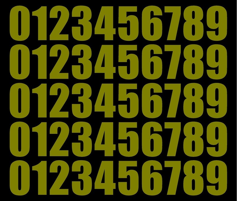 0 1 2 3 Numbers Die Cut Vinyl Decals Waterproof Many Colors and Sizes gallery