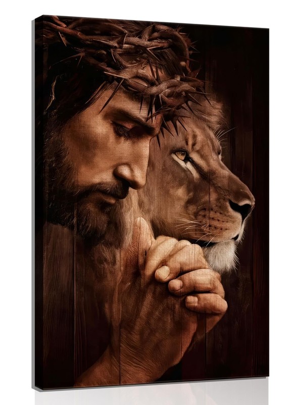 Jesus And The Lion Of Judah Canvas Wall Art Christian Faith Wall Decor Judas …