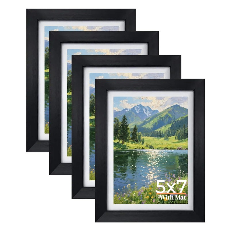 Giftgarden 5×7 Picture Frame Set of 4, 6×8 Matted to Display 5 by 7 Photo wit…