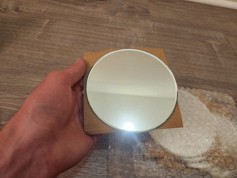 Plymor 5″ Round, 3mm Thick Beveled Glass Mirror Circle, Pack of 6