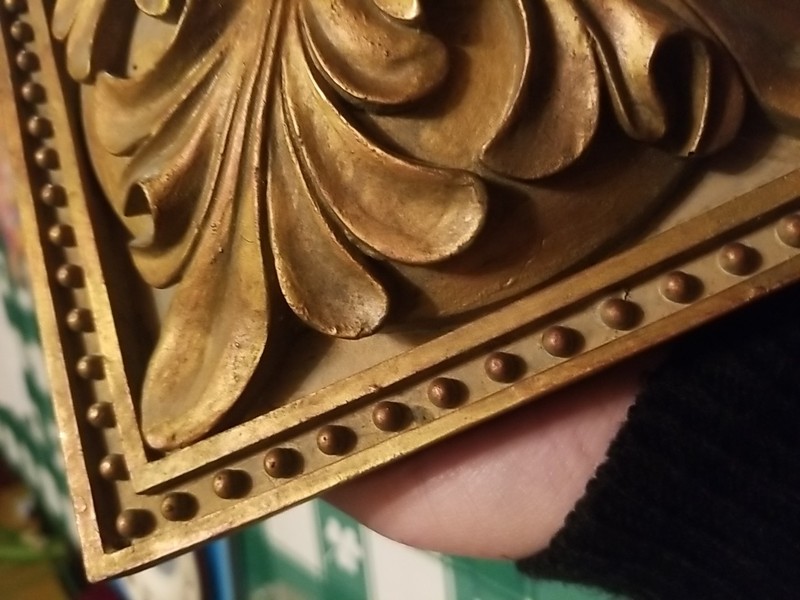 Ornate Antiqued Gold Toned Wall Decoration Floral Square Heavy Art Luxury Style gallery