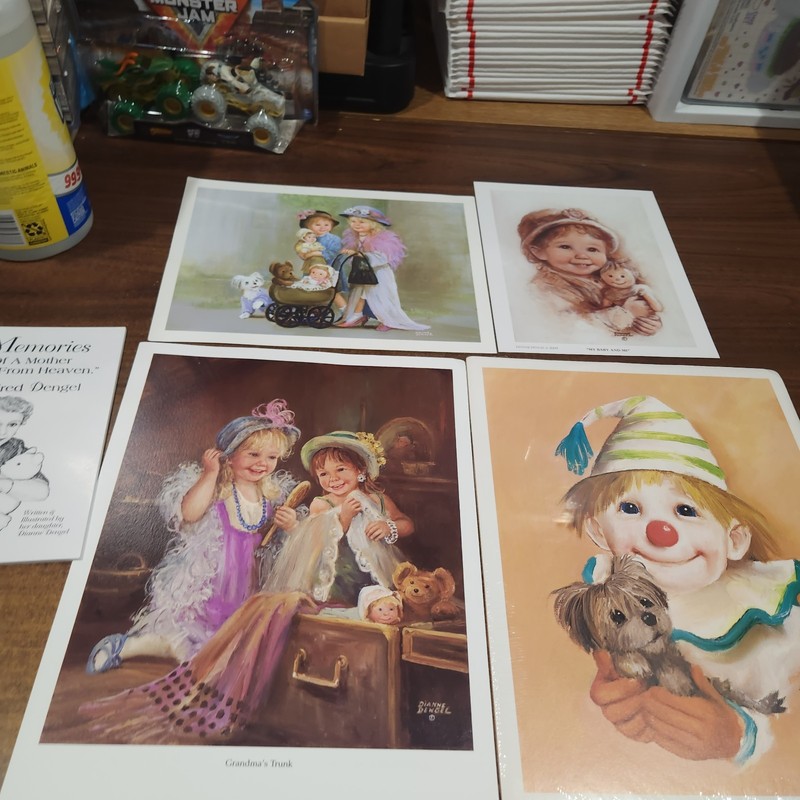 Lot of 4 Dianne Dengel Prints, (2) 11×14, 1 8×10 & 1 9×11 plus book, Nice Lot