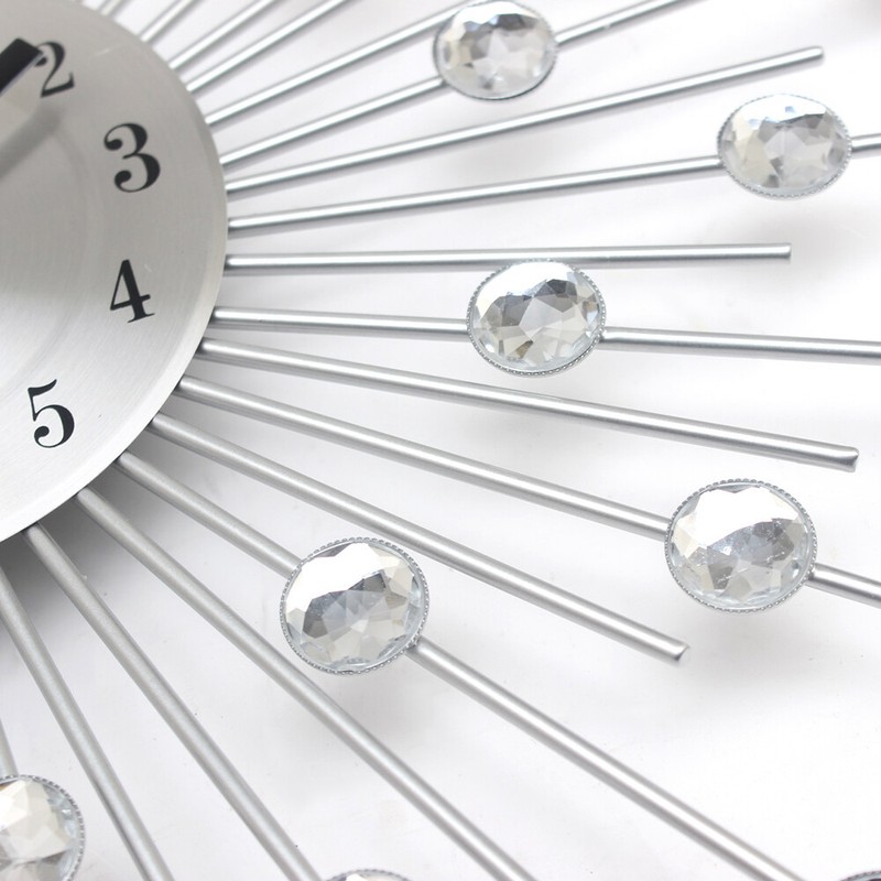 13in Crystal Glass Wall Clock Silent Movement Wall Clock Living Room Home Decor gallery