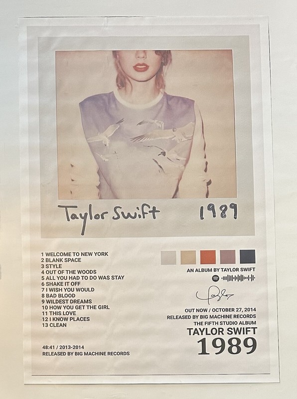 Taylor Swift 1989 Album Cover Music 16.75×24.5 Rolled Canvas Wall Art Poster