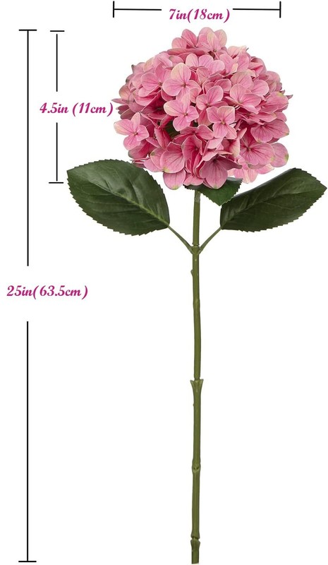 3pcs 25in Artificial Realistic Hydrangea Flowers 3D Real Touch 25in Extra Long gallery