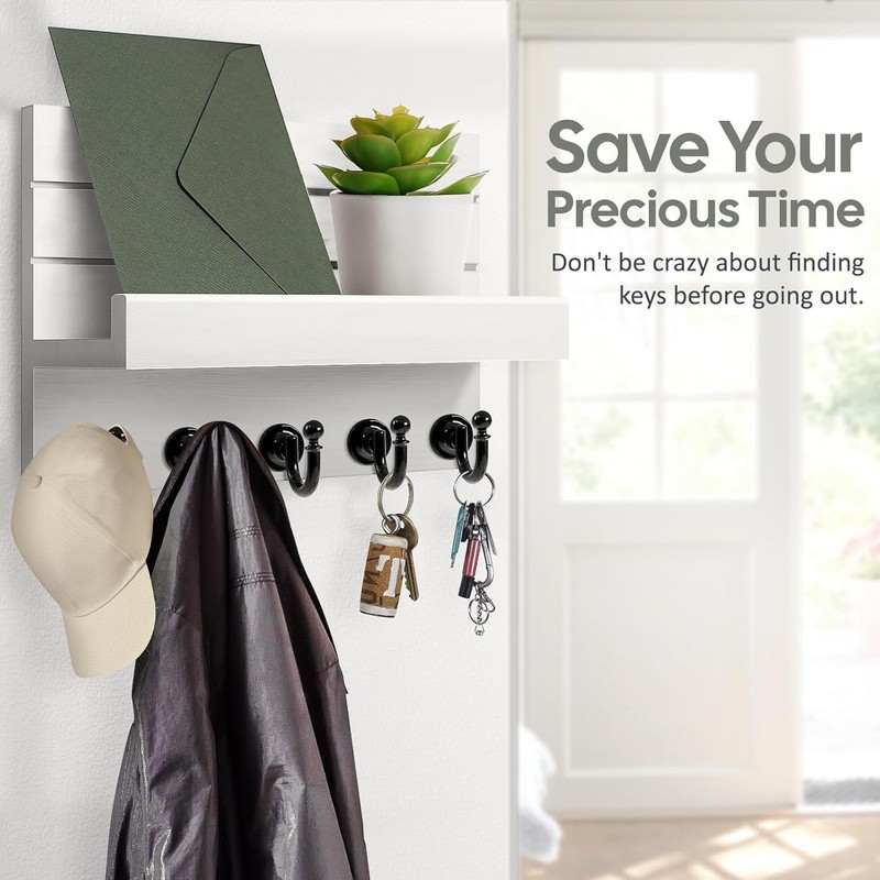 Key Holder for Wall: Easy Installation Mail Organizer Wall Mount Hanging Key ... gallery