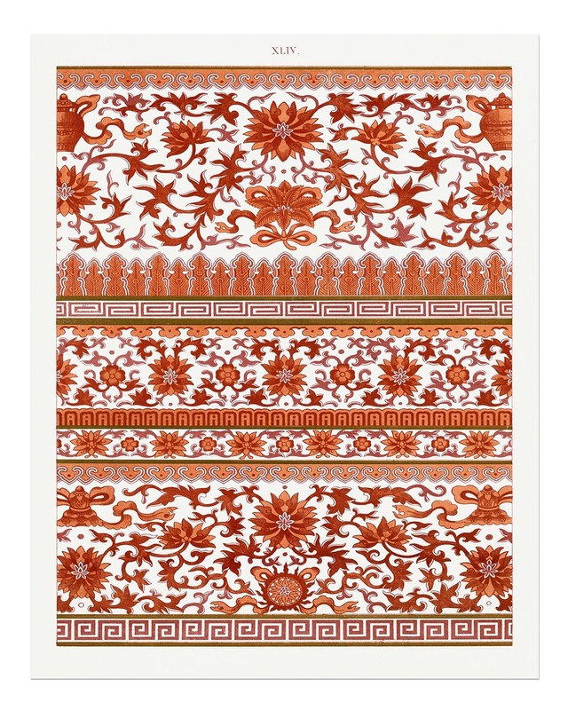 Vintage Ornamental Pattern Wall Art Floral Design Wall