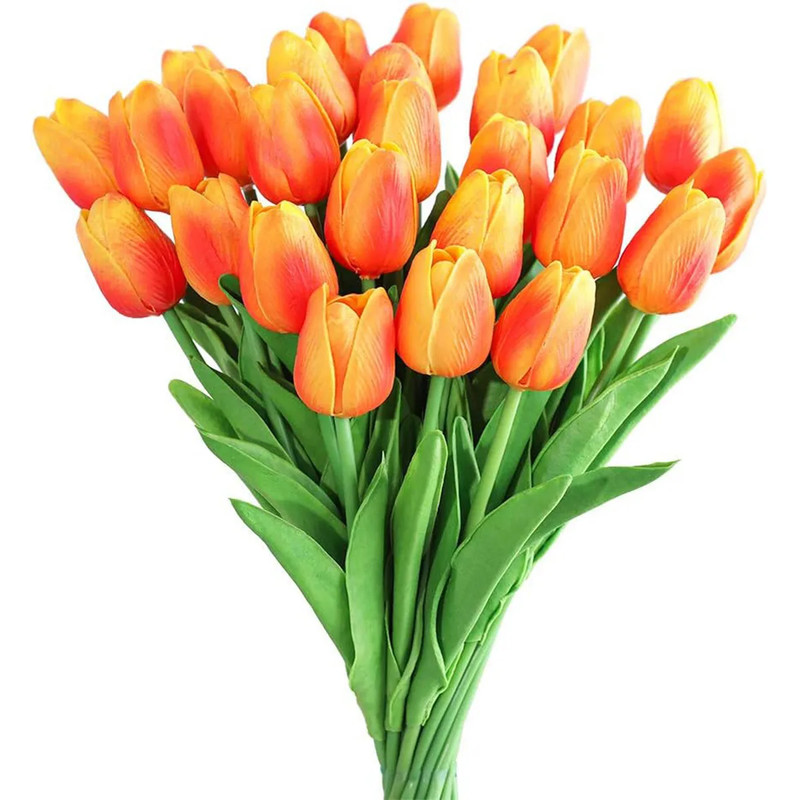 10Pcs Artificial Flower Realistic Touch Tulip Scrapbooking Vase Home Decor Weddi