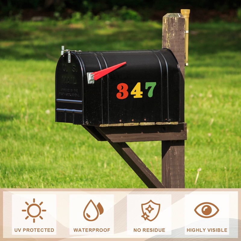 200 Pcs 10 Sheets Mailbox Numbers for Outside, 2 Inch White Number Sticker gallery