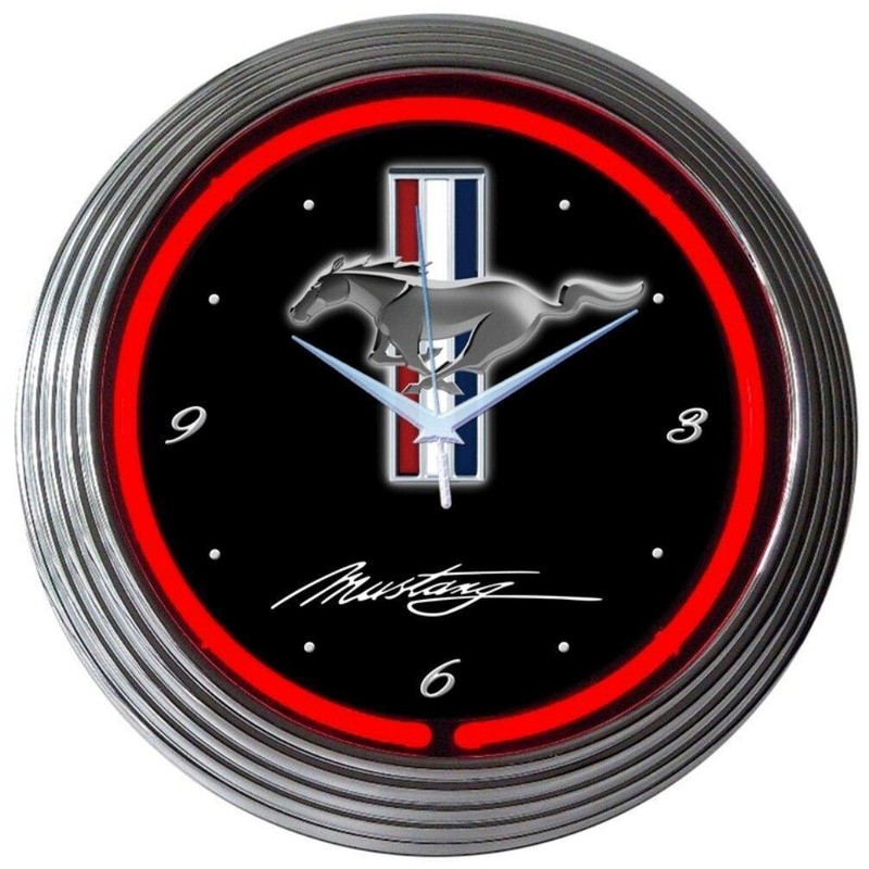 Neonetics 8MUSTANG Ford Mustang Car Garage 15 Inches Neon Clock
