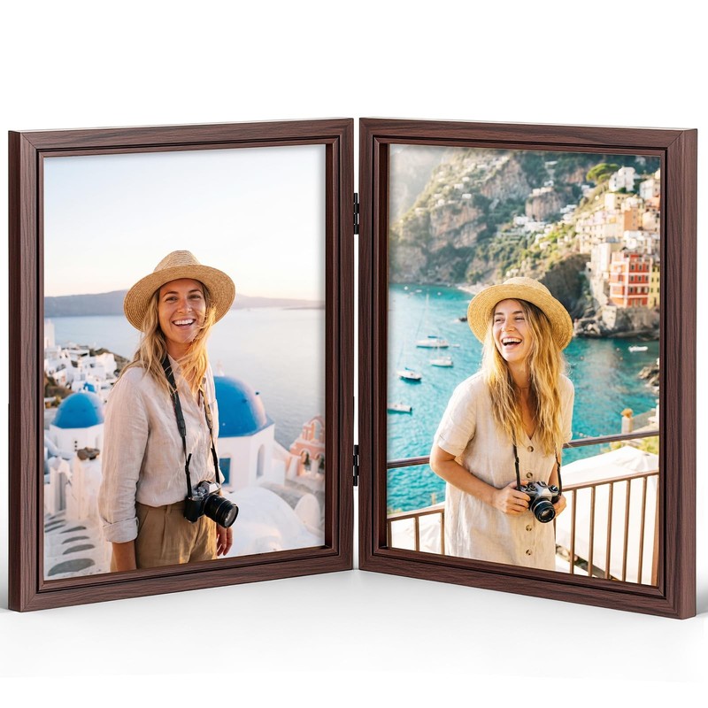Sintuff 8 x 10 Picture Frames Hinged Fold Photos Frame Collage Vertical with …