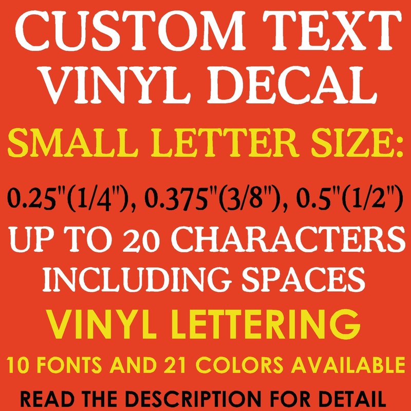 1/4″ 3/8″ 1/2″ 0.25″ 0.375″ 0.5″ CUSTOM Vinyl Decal Toy Model RC Name Number