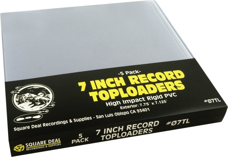 (5) 07TL 7″ Vinyl Record Topload Holder Top Loader Rigid PVC Holder NEW