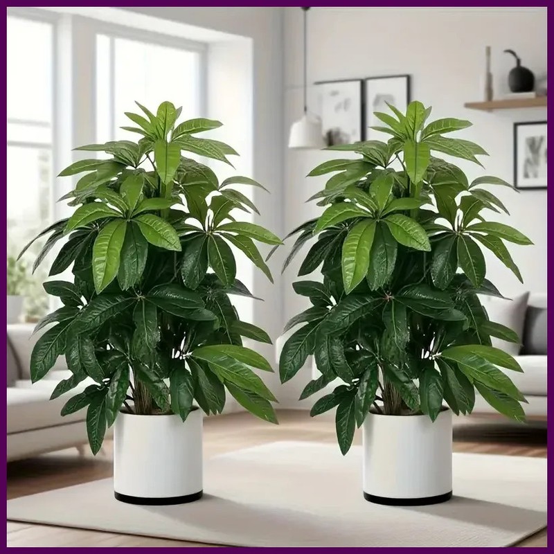 1pcs Realistic Large Green Plants Artificial Money Tree Palm for Outdoor Garden