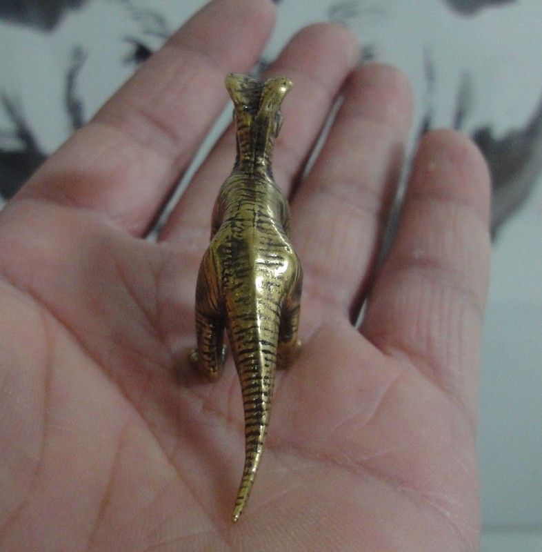 Vintage Style Solid Brass Dinosaur Statue Figurine Home Ornament Toy gallery