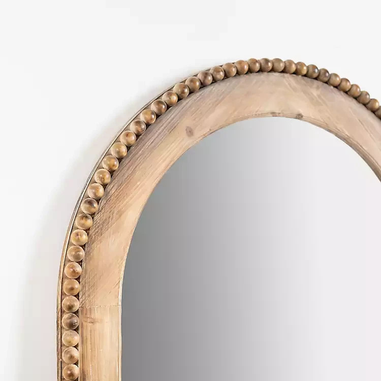 Kirkland's-Natural Wood Beaded Arch Leaner Mirror gallery