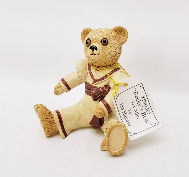 B & J Art Tiny Treasures Becky’s Bear Ceramic Figure- Home Decor Boxed