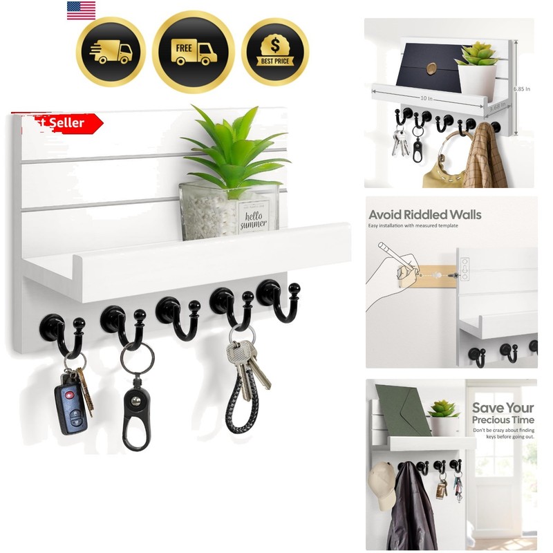 Key Holder for Wall: Easy Installation Mail Organizer Wall Mount Hanging Key …