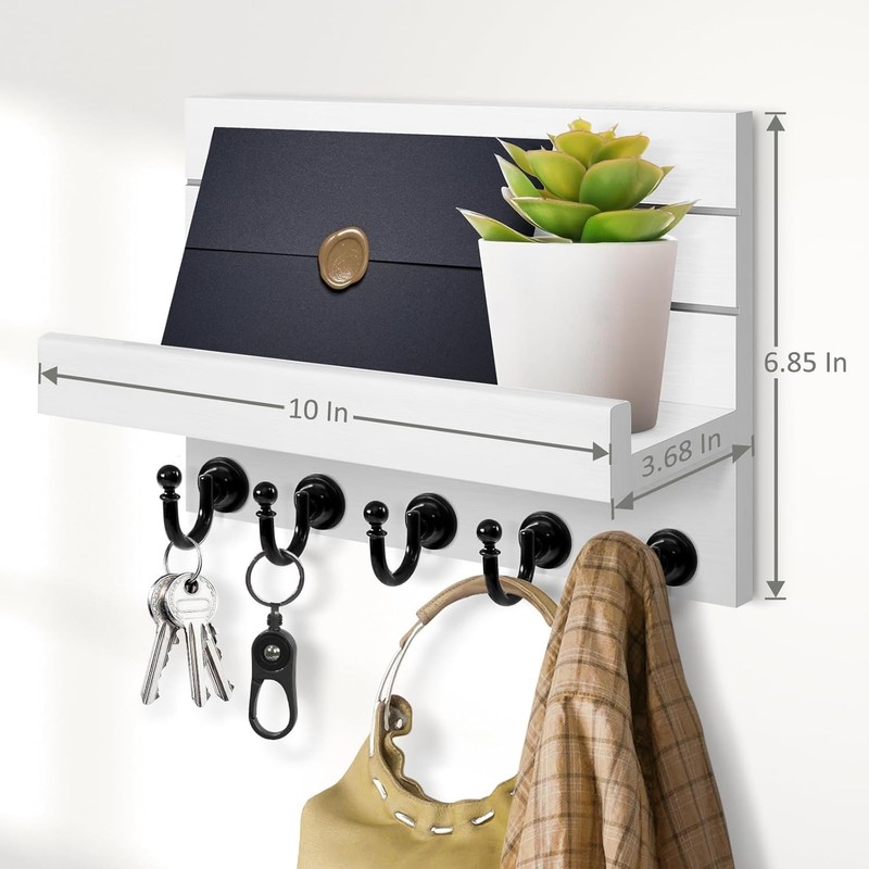 Key Holder for Wall: Easy Installation Mail Organizer Wall Mount Hanging Key ... gallery