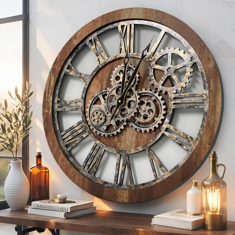 the Gears Clock the Original Real Moving Gear Wall Clock Vintage Industrial Over