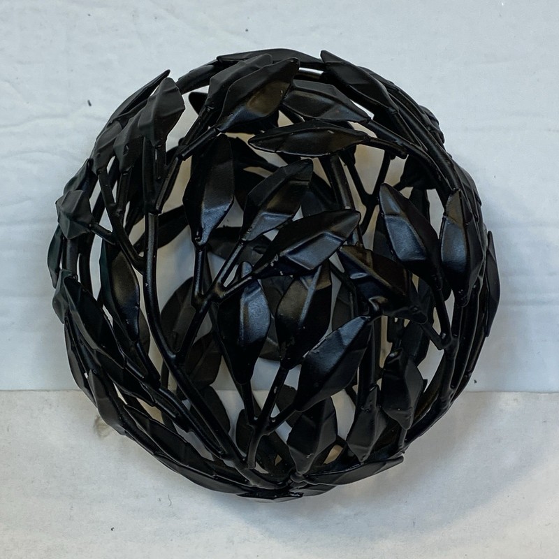 Decorative Ball Sphere Rustic Metal Display Round Figure Leaves Natural Nature