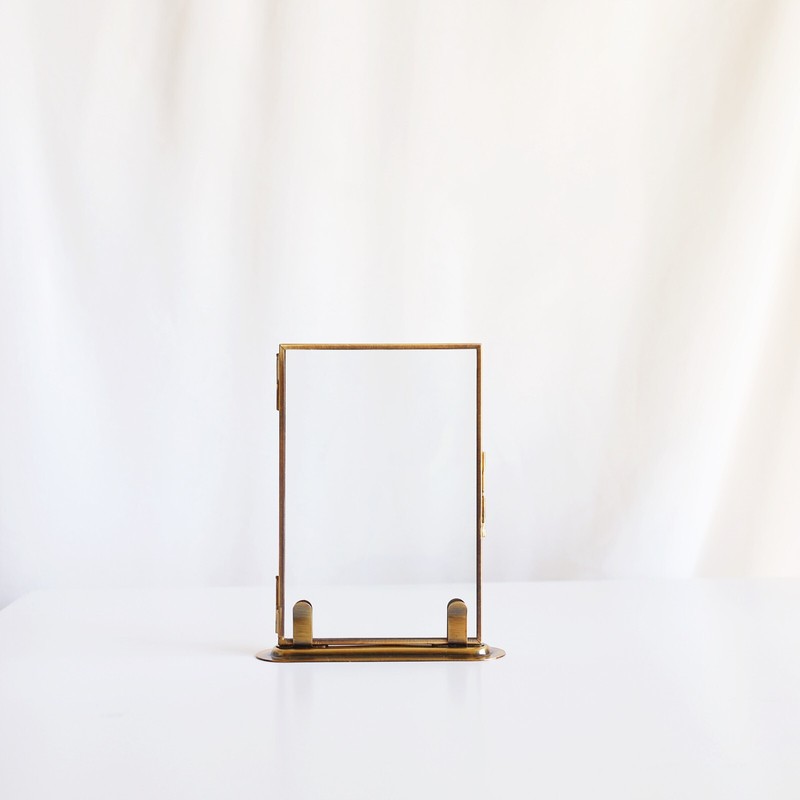 Vintage Style Double-Sided Gold Metal Floating Picture Frames Gift