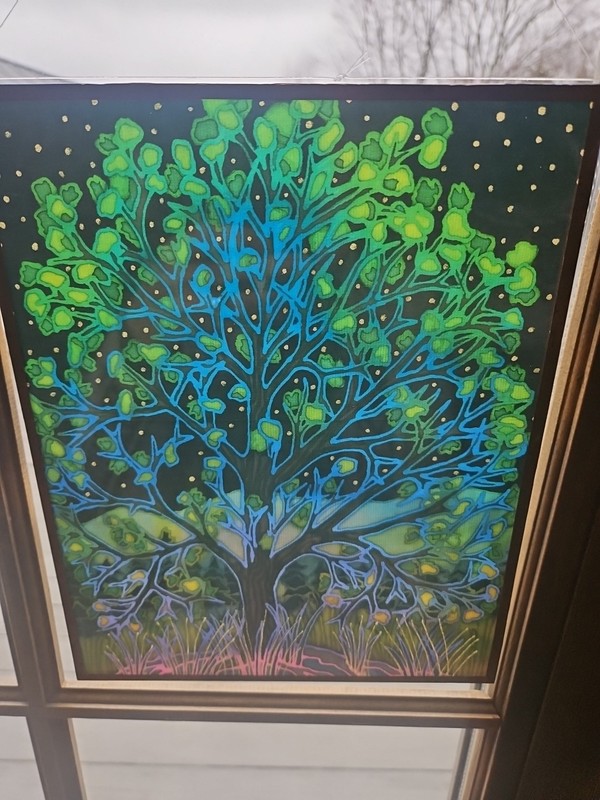 Glass Suncatcher Mystical Tree - One Sided Copper Frame gallery