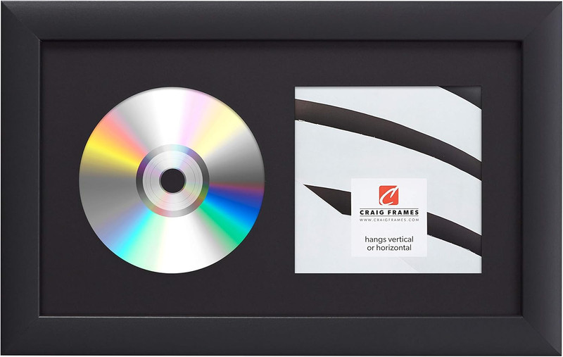 7X12 Black CD Display Mat Complete W/ 1" Wide Black Frame (CD1WB3BK)