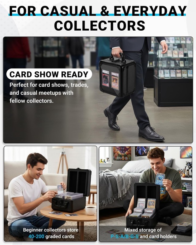 Graded Card Storage Box with Display Window - Protable Aluminum Alloy Slab Ca... gallery