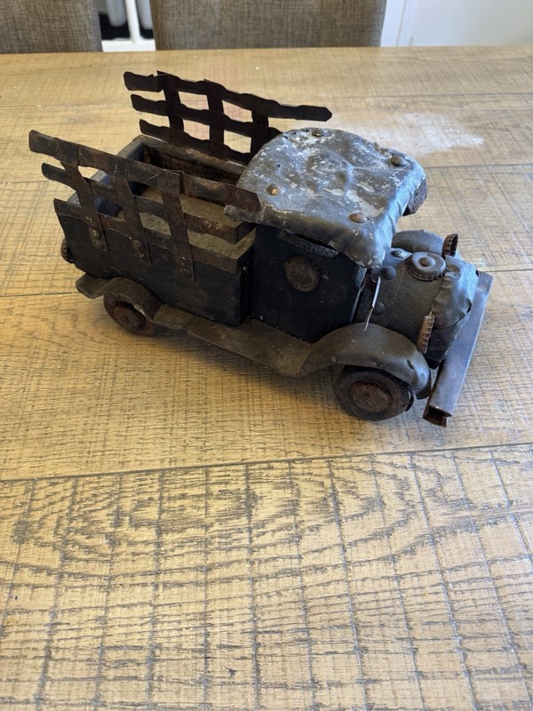 Folk Art Handmade Farm Pickup Truck Rustic Metal & Wood MCM Charles Marcak 🥇 gallery
