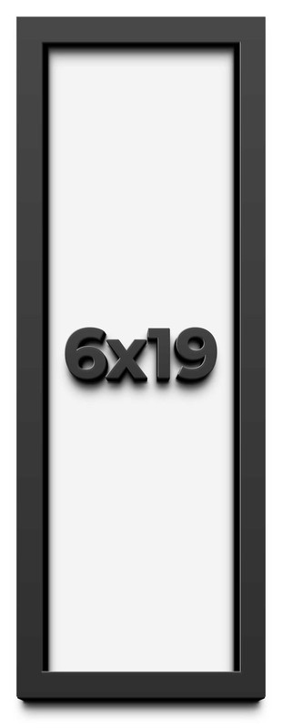 6×19 Shadow Box Frame Black | 1 inches Deep Real Wood Contemporary Shadowbox Dis