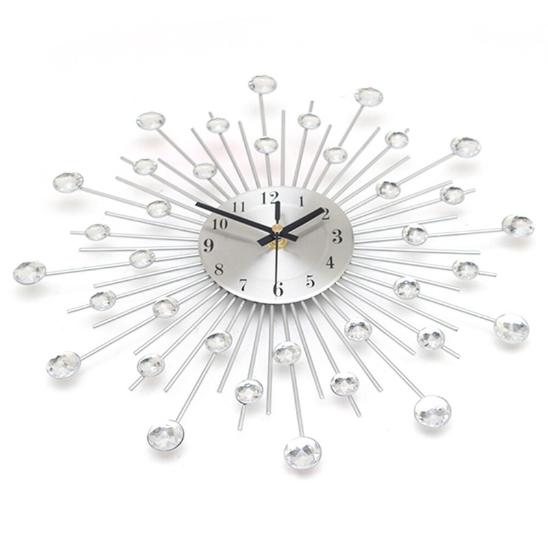 13in Crystal Glass Wall Clock Silent Movement Wall Clock Living Room Home Decor gallery