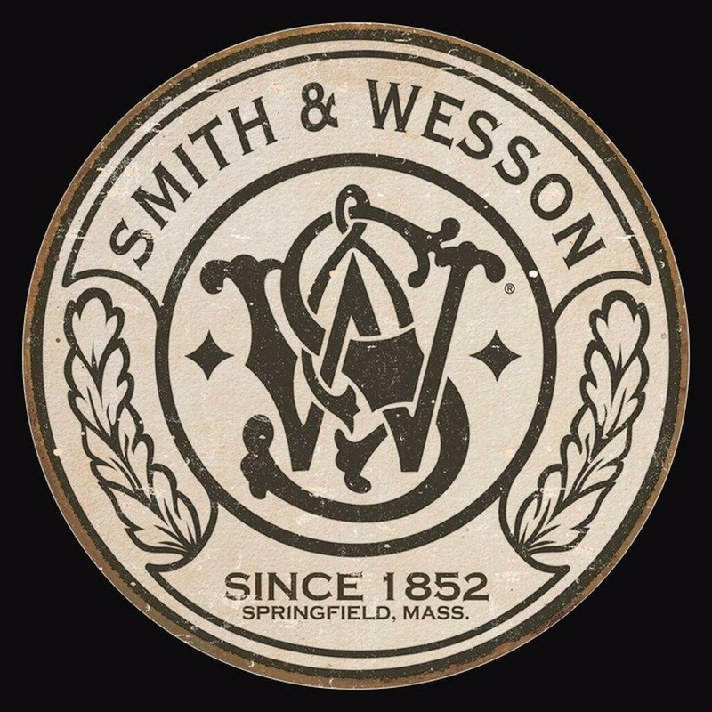 New “Smith & Wesson-Round” Wall Art, Man Cave, Shop Decor, 12” Round Metal Sign