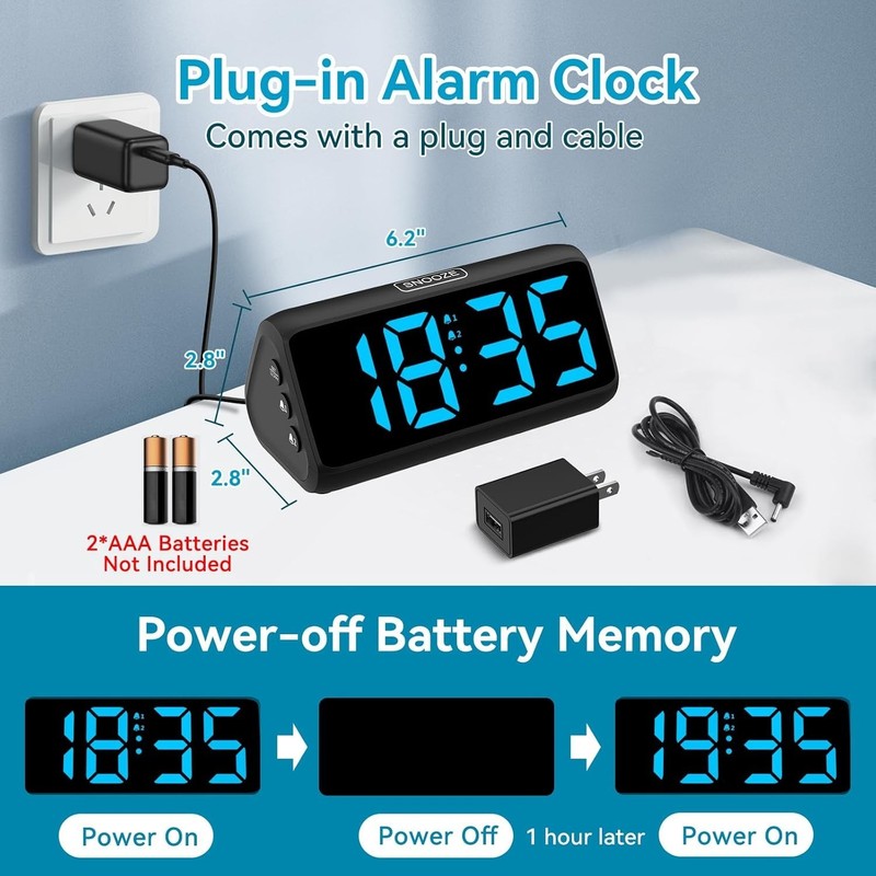 Stylish Tabletop Alarm Clock with Loud Alarm and Adjustable Features for Seniors gallery