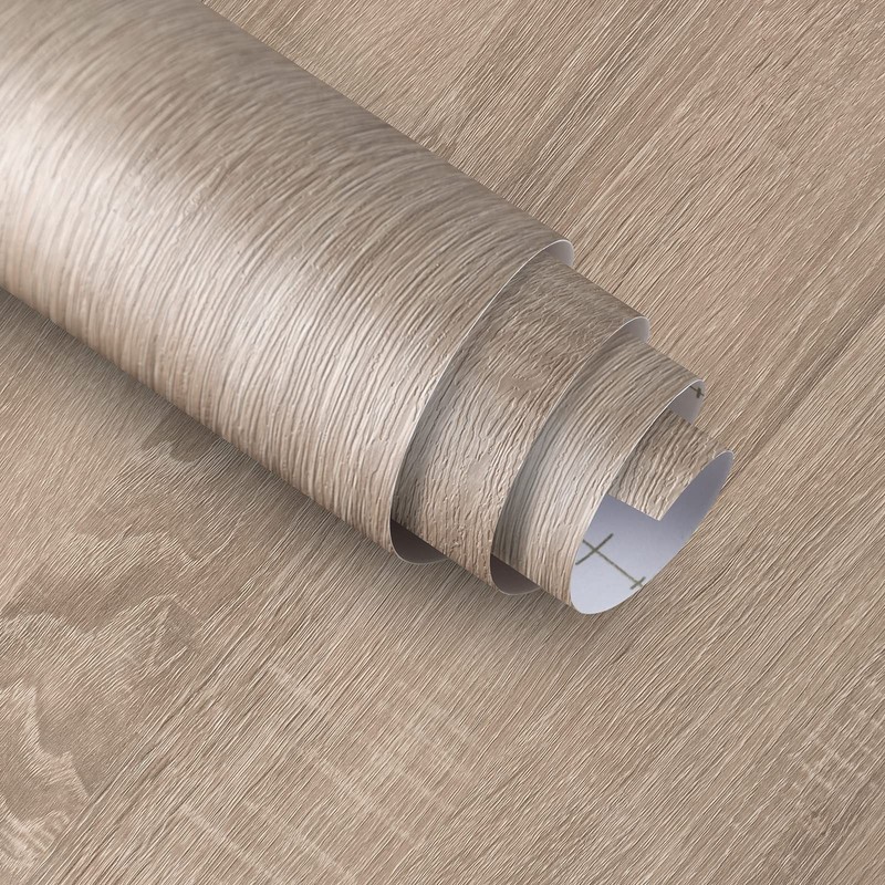Gray Brown Wood Grain Contact Paper Waterproof Faux Wood Wallpaper Peel and S...