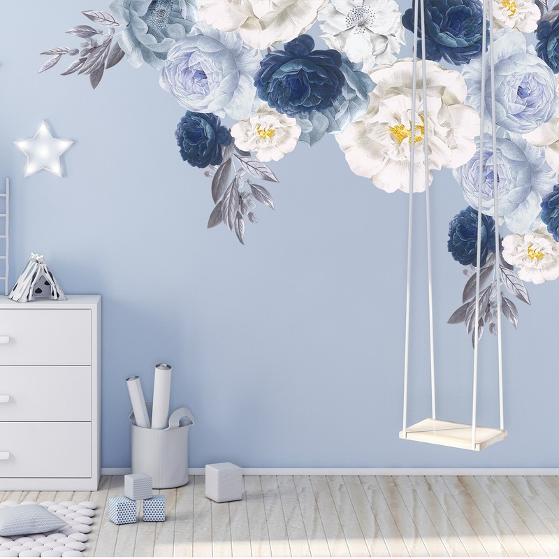 Walplus Elegant Oversized Peonies Peel and Stick Wall Sticker Room Decals