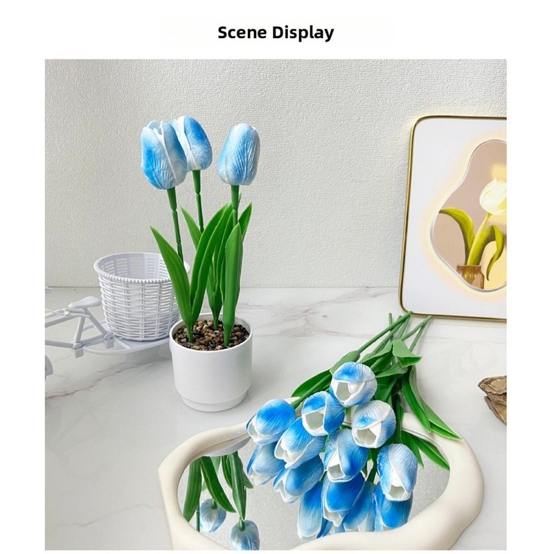 Plastic PVC Artificial Tulip Nordic Design Potted Plant for Photo Prop Use gallery