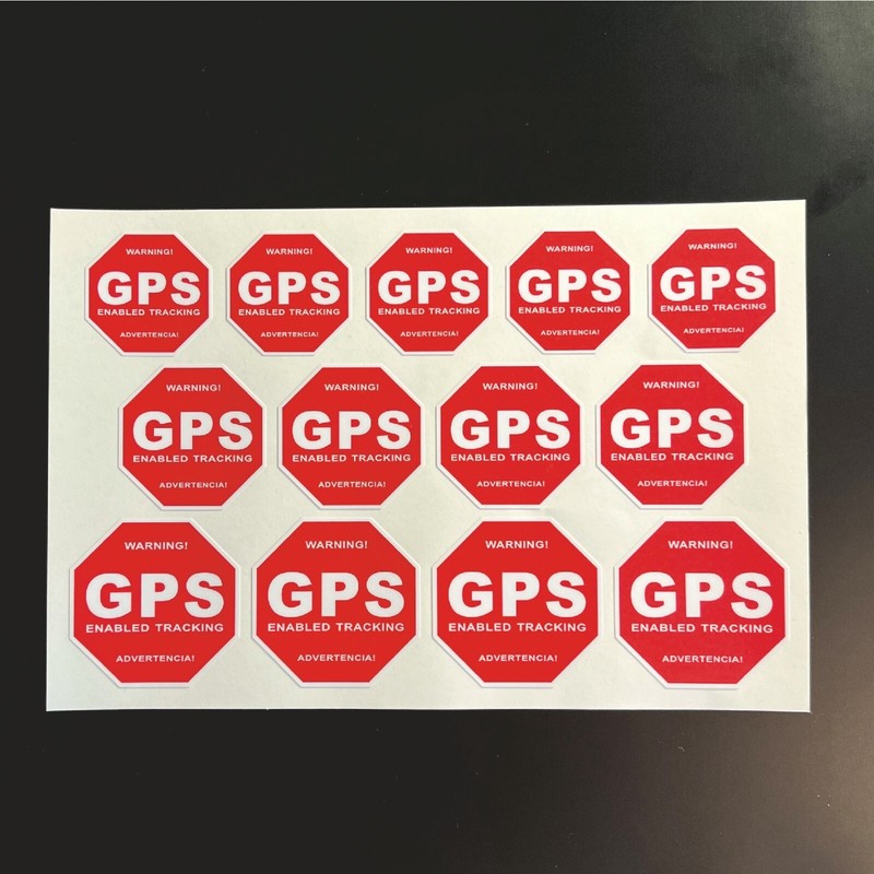 13 PACK GPS Tracking Warning Theft Deterrent Laminated Stickers High Quality gallery