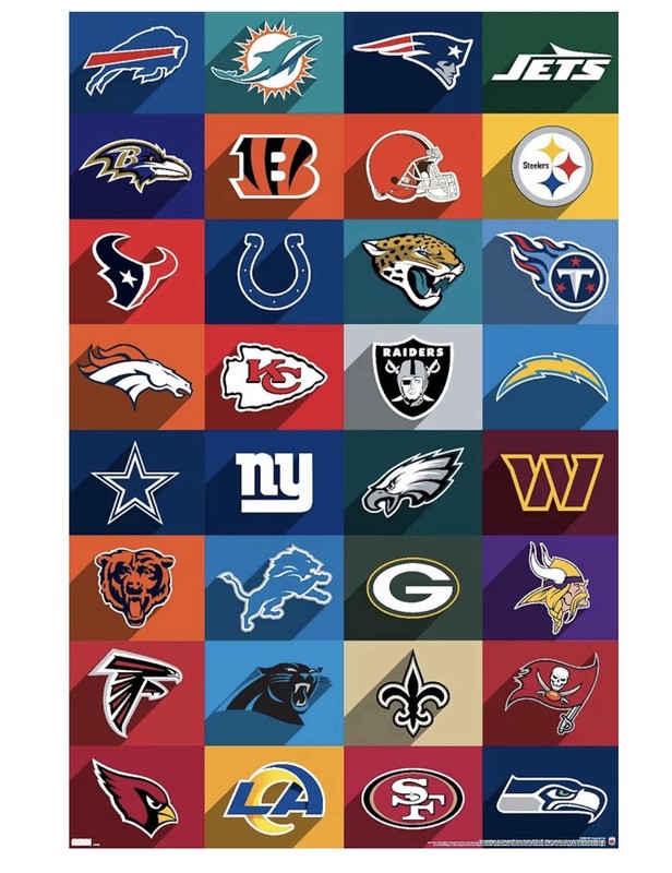 Trends International NFL Team Logos Poster 22.375 x 34 in Sports Decor