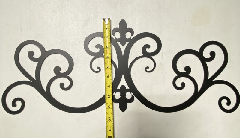 Wrought Iron Metal Scrolled Door Wall Decoration Plaque Art 24 x 9.5 inch 2mm gallery