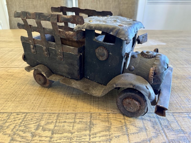 Folk Art Handmade Farm Pickup Truck Rustic Metal & Wood MCM Charles Marcak 🥇 gallery