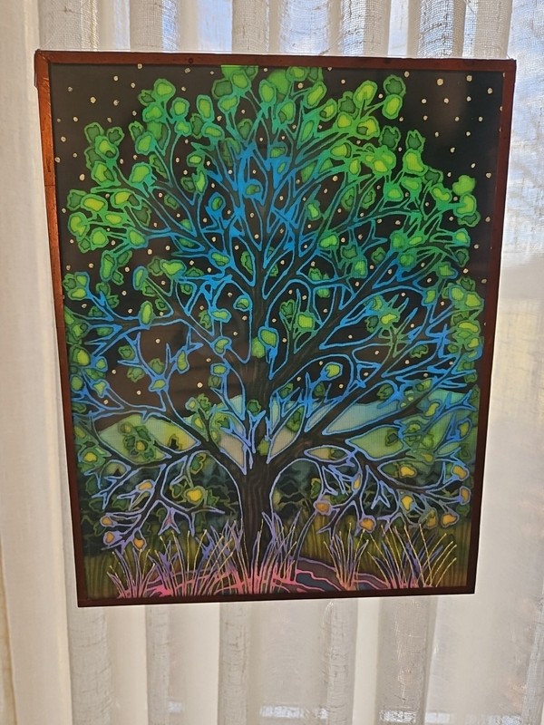 Glass Suncatcher Mystical Tree – One Sided Copper Frame