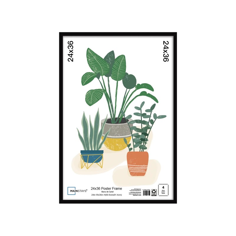Mainstays 24×36 Basic Black Poster Frame Free & Fast Shipping Black poster frame