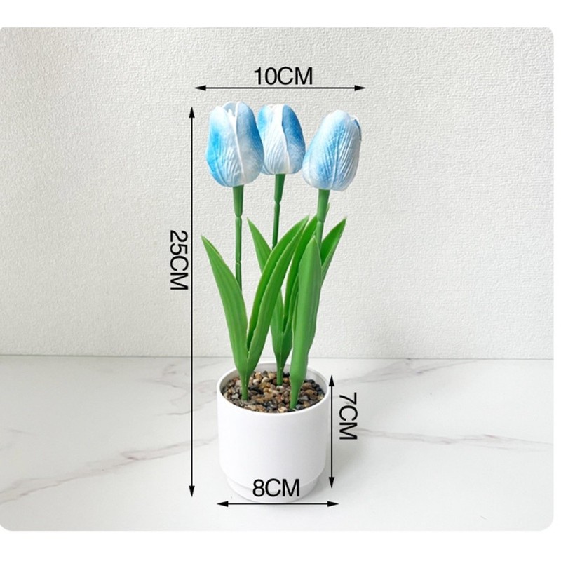 Plastic PVC Artificial Tulip Nordic Design Potted Plant for Photo Prop Use gallery
