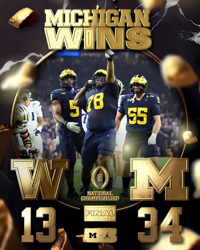 2024 Michigan Wolverines National Champions Poster