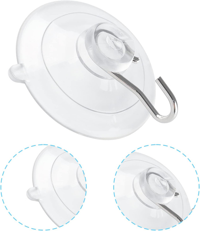 12Pcs Suction Cup Hooks, 1.77 Inch Clear Suction Cup with Stainless Steel Hook R gallery