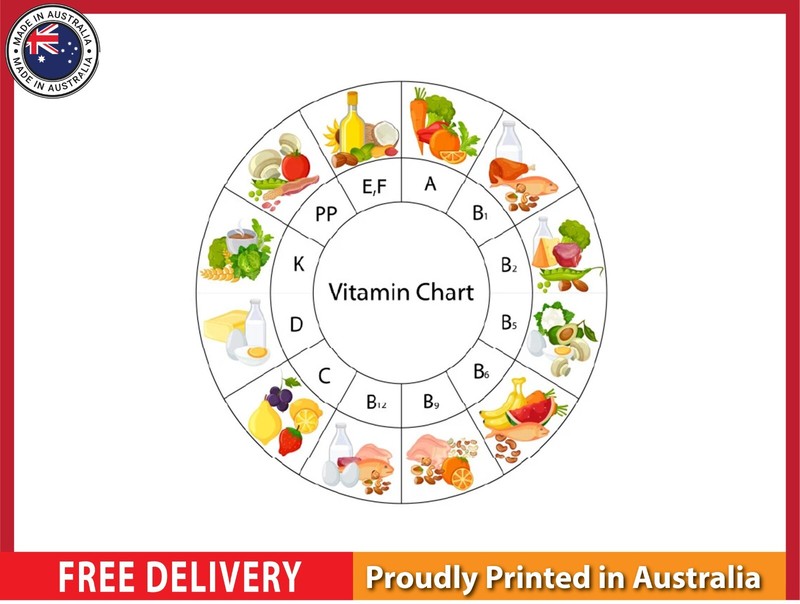 NEW (LAMINATED) Vitamin Food (61X91CM) Food CHART PICTURE PRINT
