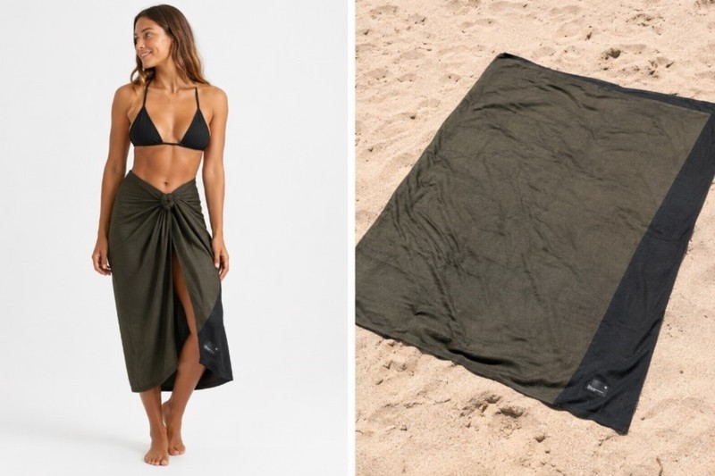 New Tavik Versatile Lightweight Multi-Purpose Beach Throw Blanket Sarong Olive